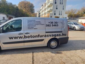 vasbeton fúrás autó